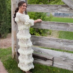 Beautiful ivory and nude lace dress